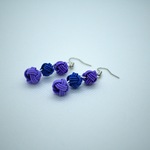 水引　ピアス　シルバー　紫系　紫陽花