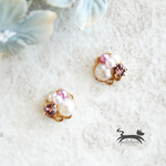 まるでピアス＊ビジューマグネットピアス＊パンジー
