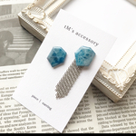 コバルトブルー✳︎カケラ✳︎シルバー✳︎アシンメトリー/イヤリング・ピアス