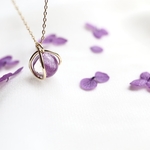 （＊お客様ご予約品）　パープル　紫陽花　ネックレス