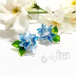 ディップアート　紫陽花イヤリング