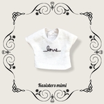 【送料無料】刺繍線画Tシャツ（LOVE）　【ブライス】【リカちゃん】【ブライスアウトフィット】【リカちゃん服】