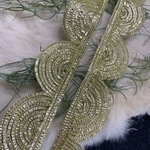 新作入荷♡ 〈50cm〉イエロー　スパンコールリボンチュールリボンインド刺繍リボン