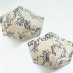 鳥獣戯画✴︎超立体マスク　生成り×紺