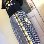 【新年度お～えんSALE】ツギハギだらけなシャツＴワンピ★ブラックＡ