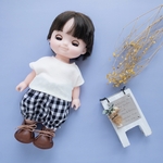 【２点セット】半袖トレーナーかぼちゃパンツセット（白黒チェック）ソランちゃんホルン君