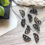 A885【送料無料】半円  デザインパーツ  高品質  アクリル  4pcs