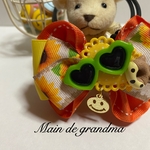 ひまわり柄の🌻わんにゃん用リボンチョーカー
