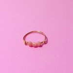【再販】 インカローズ 天然石 ワイヤー ピンキーリング