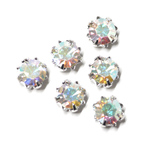 【20個入り】Czech チェコ産5mmストーンCrystal Auroraクリスタルオーロラシルバー台座 SS22 レジン