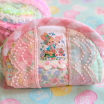 hana*ハンドメイド☆レトロアニマルのミニミニファスナーポーチ★しゃぼんバニーちゃん