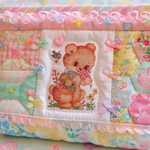 hana*ハンドメイド☆パッチワークポーチ♪お花かごくまちゃん