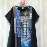 北欧パッチワーク ワンピース 黒【ミナペルホネン】