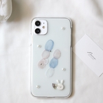 iPhone13ケースなど対応　ニュアンスにじみうさぎちゃん　韓国っぽ　iPhoneケース　機種相談ok
