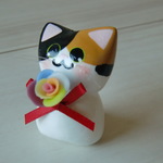 送料無料♪　虹色バラにゃんこ♪