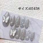 蝶々マグネットネイル