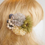 ＊再販＊ ガーベラ・ピンポンマムコサージュ(ヘアーオーナメント）