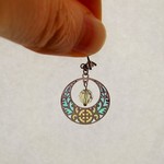 再々販★まるでステンドグラスのようなピアス・イヤリング（青黄）