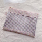 リバティ　ベッツィアン　ラミネート　ラミネートビニールメッシュポーチ　ビニールファスナーポーチ　中仕切りあり　ポケット付き　B5サイズ　手帳ケース　