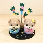 柴犬だるま(赤柴)の七夕飾り🎋