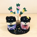 柴犬だるま(黒柴)の七夕飾り🎋