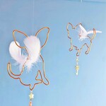 【K&Y様オーダーページ】ワンちゃんモビール  チワワ 天使  ワイヤー サンキャッチャー 北欧テイスト シンプル フェザー  鍵 