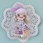 パープルカラーのお花ちゃん❁ブローチ