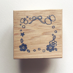 消しゴムはんこ♡蝶々とお花の枠はんこ