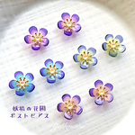 ＊妖精の花園ポストピアス＊　4色からお選びください♪(イヤリングに交換可）【送料無料】