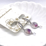 ハイブリッドスターチスレジンピアス スワロフスキー使用 左右セット