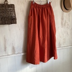 【7/25限定SALE　6000円→5000円】ガーゼ ギャザースカート  レンガ色