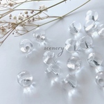 再入荷 40pcs＊11mm すず丸 クリアビーズ  （0045）