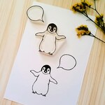消しゴムはんこ◇ペンギン＊吹き出しセット