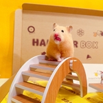 熊ちゃんブリッジ＆シーソーセット/ライトチーク　15cm × 8.5cm × 8.8cm / 14.5cm × 7cm × 5cm ハムスターおもちゃ　小動物用品　遊具　鳥ハウス巣箱木箱　橋