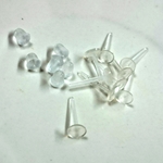 【50個　25ペア】丸平皿4.5mm　樹脂ポストピアス　シリコンキャッチ付き
