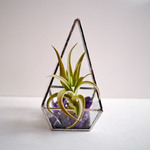 ステンドグラス パワーストーンポット「アメジスト」2月誕生石