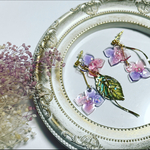 揺れる紫陽花のピアス〜コットンキャンディ🍬〜