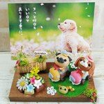 【受注制作】選べるアニマルフォトスタンド メモスタンド     粘土細工 ミニチュア粘土  ミニチュア  わんこ 犬  クマ ウサギ ぱんだ ブタ