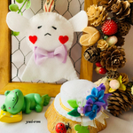 ☔️(紫)紫陽花帽子＆チラチラ坊主セット