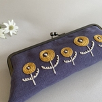 刺繍がま口ペンケースorメガネケース