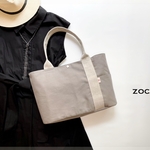 SIOCO・Zoccaシリーズ オックス生地〈クレージュグレー〉×幅広厚手リネンテープ ショルダーバッグ アシンメトリー linen 夏バッグ　個性的　トートバッグ　通勤　軽いバッグ　新作デー