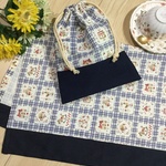 小学校机サイズセット❤️40×50シンプルブルーのランチョンマット
