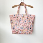 「大きめトート」 ラミネート　トートバッグ　ソバカスキッズ（ワンダフルワールド）（ピンク）