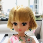 リカちゃん　ピアス　天然石ターコイズ