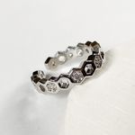 Honey comb Silver ring S925