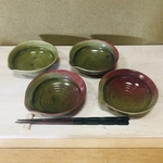 【一点物】辰砂織部　片口小鉢　