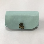 ミニ財布　さくらんぼブルー　ポリエステル合成