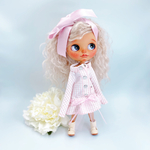 桜色のきらきらラメフレアスカートつなぎ