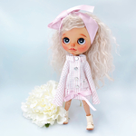 桜色のきらきらラメコクーンスカートつなぎ