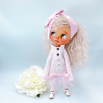 桜色のきらきらラメサルエルパンツつなぎ